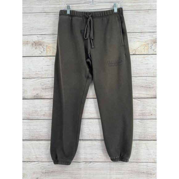 Esentials Fear of God Jogger Sweatpants Adult Size Small Gray Brown Drawstring - Picture 1 of 12